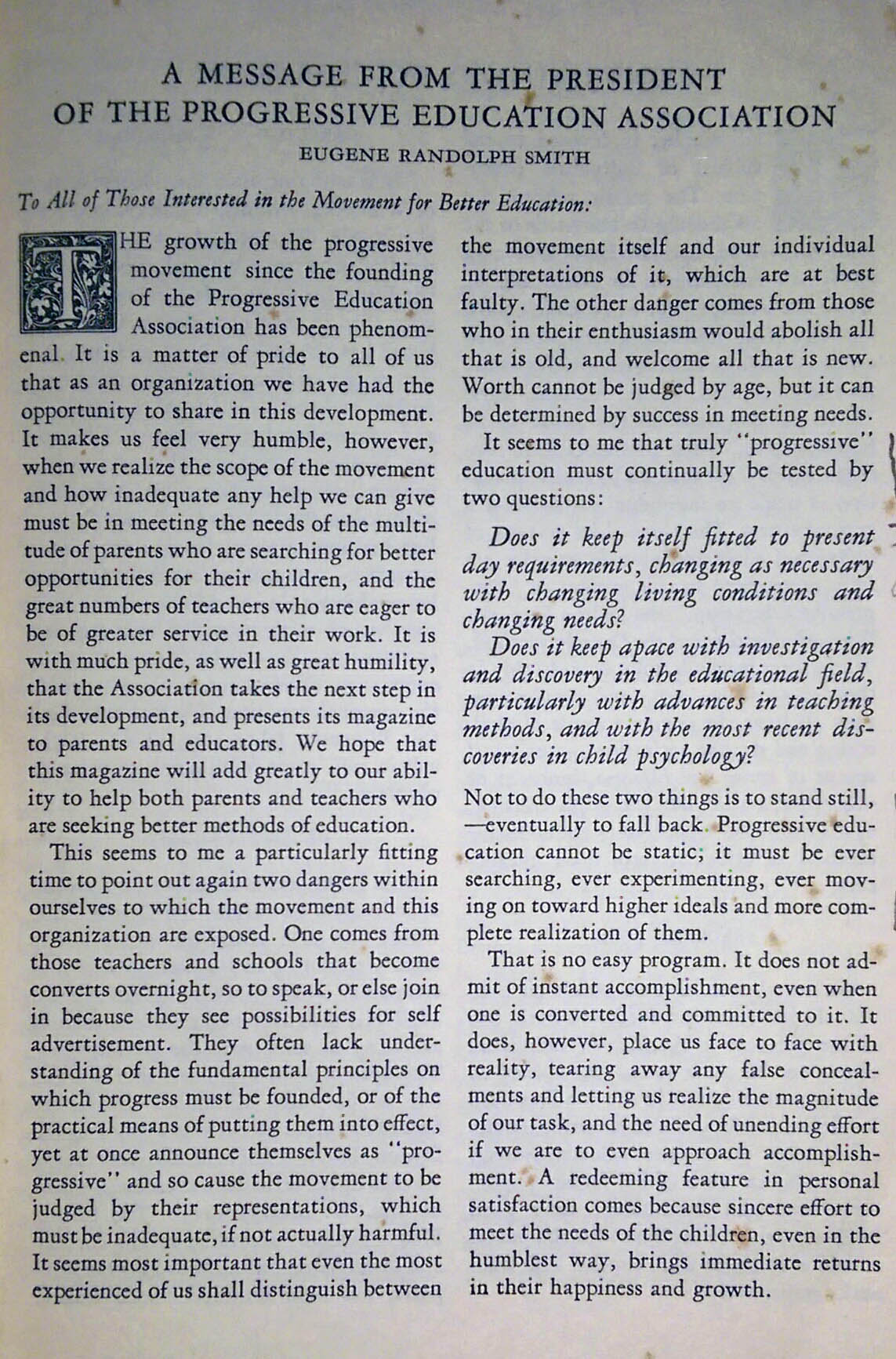 Page from Democracy in Education